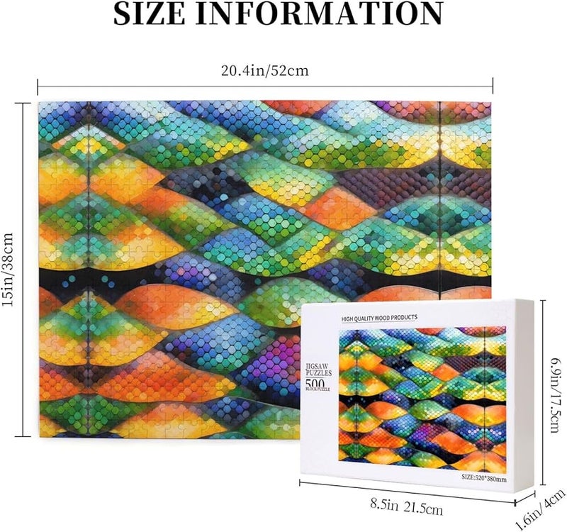 لغز فايا قوس قزح لمقاييس الأسماك 500 قطعة للكبار ديكور المنزل - Image 4